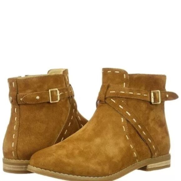 Hush puppies size 7 genuine suede leather ankle boots worry free suede - Picture 9 of 10